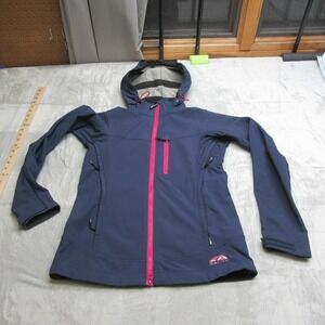 GoLite Power Shield Jacket Women Small Blue Pink Softshell Fleece Lined Polartec